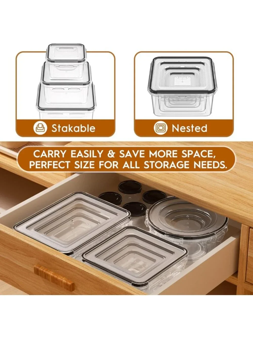 40 PCS Airtight Food Storage Containers Set - Leak Proof, BPA-Free, Microwave